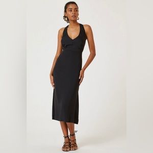 ANTHROPOLOGIE SLEEVELESS DEEP-V MIDI DRESS